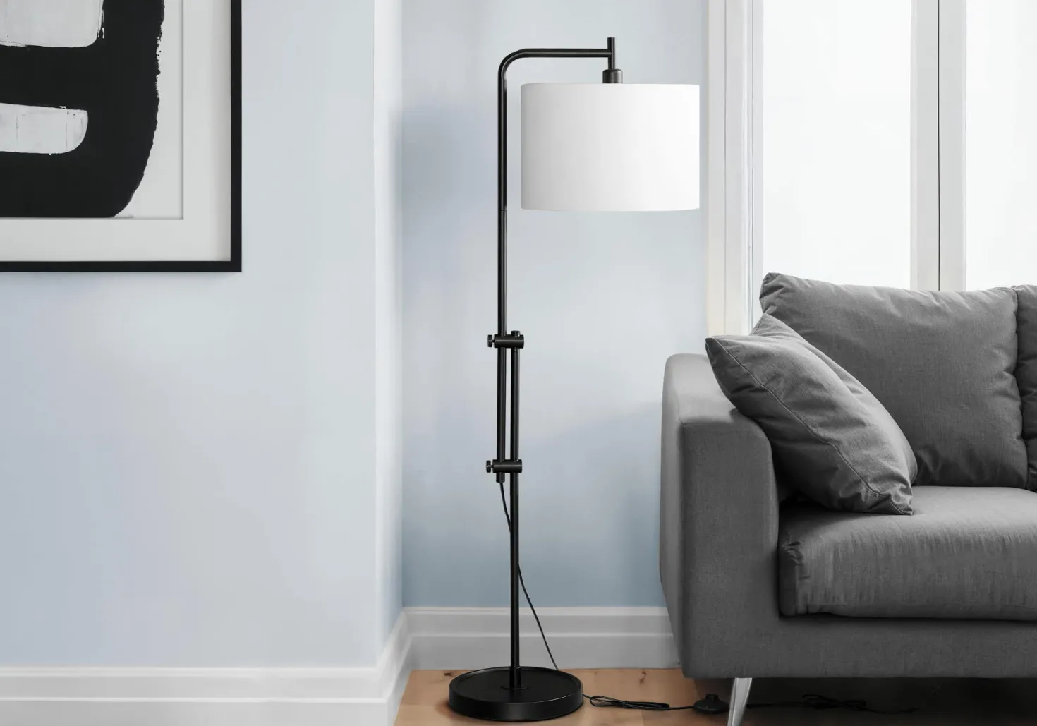 Lampe sur pied 63"H en métal