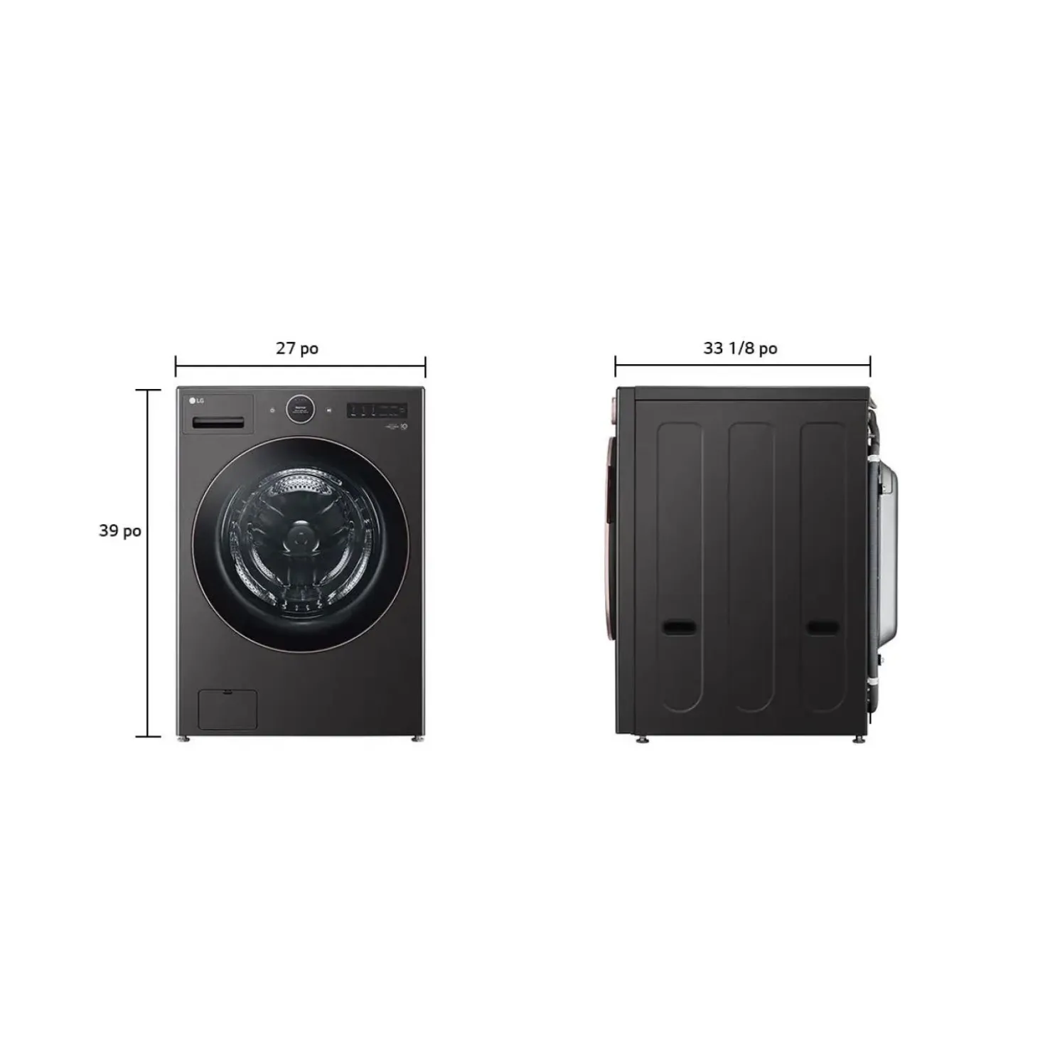 LG ENS Buanderie 4 morceaux, Inox noir