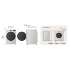 LG Ensemble laveuse sécheuse, Acier graphite, Chargement frontal