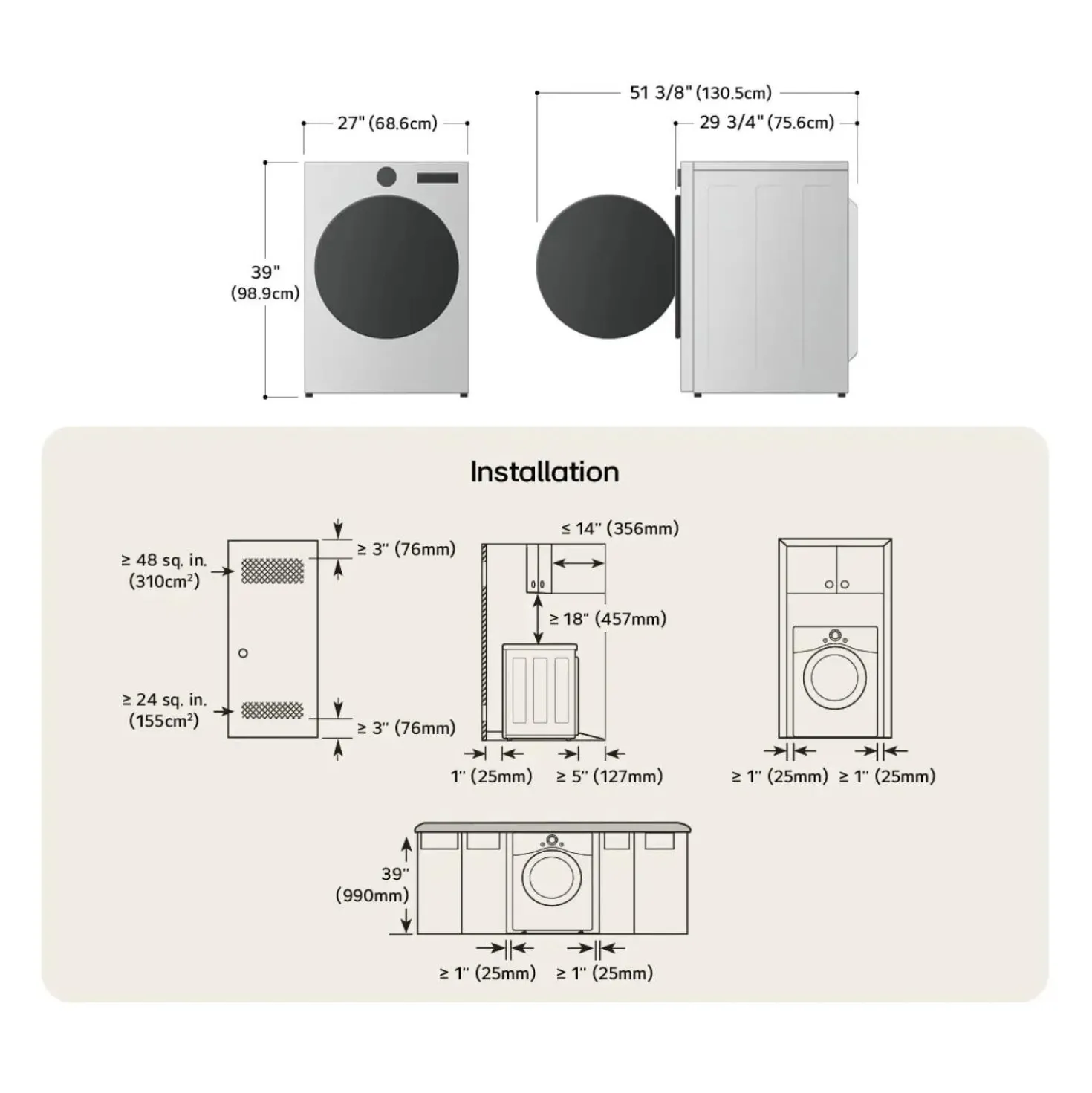 LG Ensemble laveuse sécheuse, Acier graphite, Chargement frontal