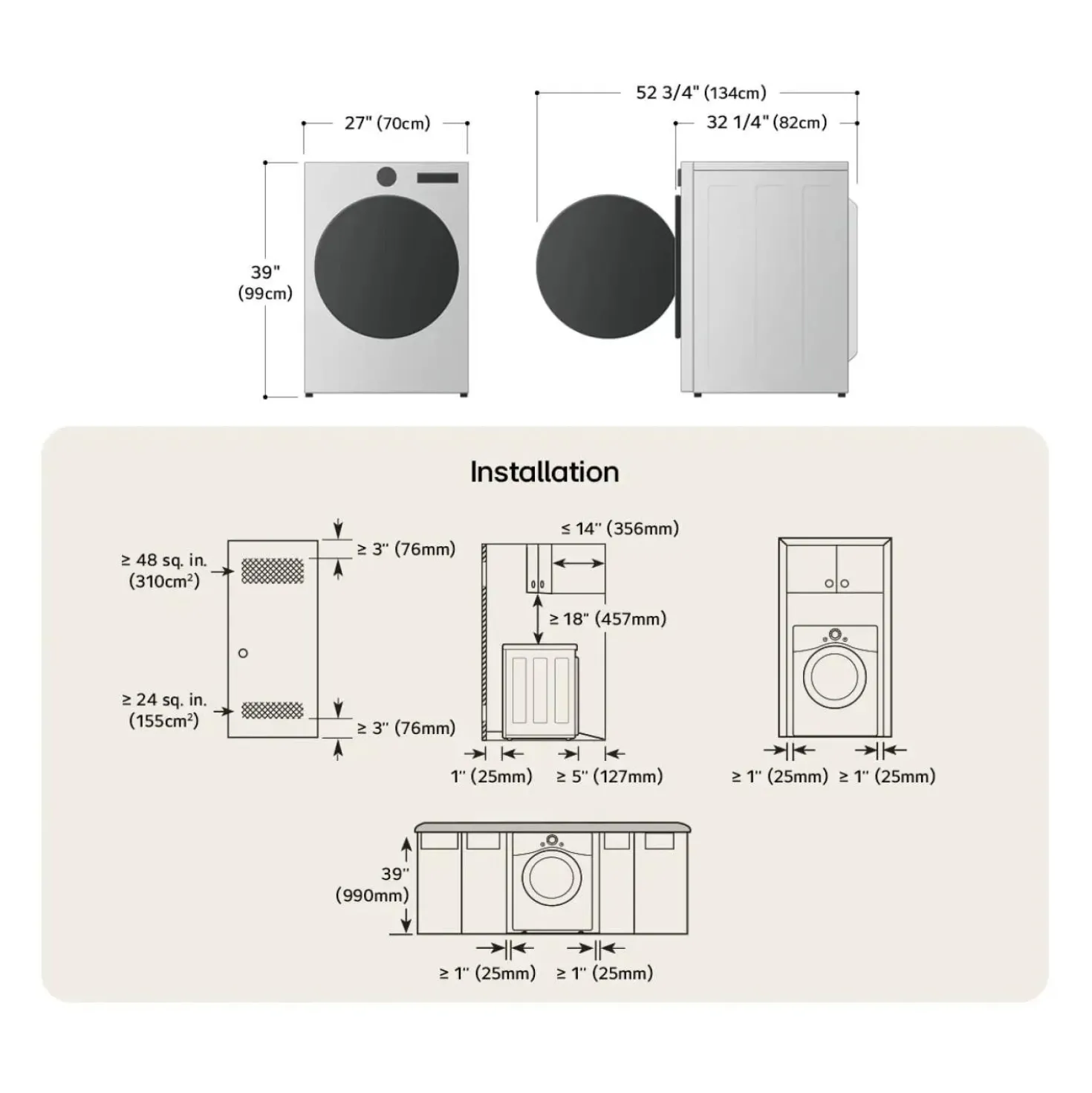 LG Ensemble laveuse sécheuse, Acier graphite, Chargement frontal