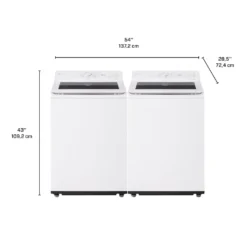LG Ensemble laveuse sécheuse, Blanc, Chargement par le haut