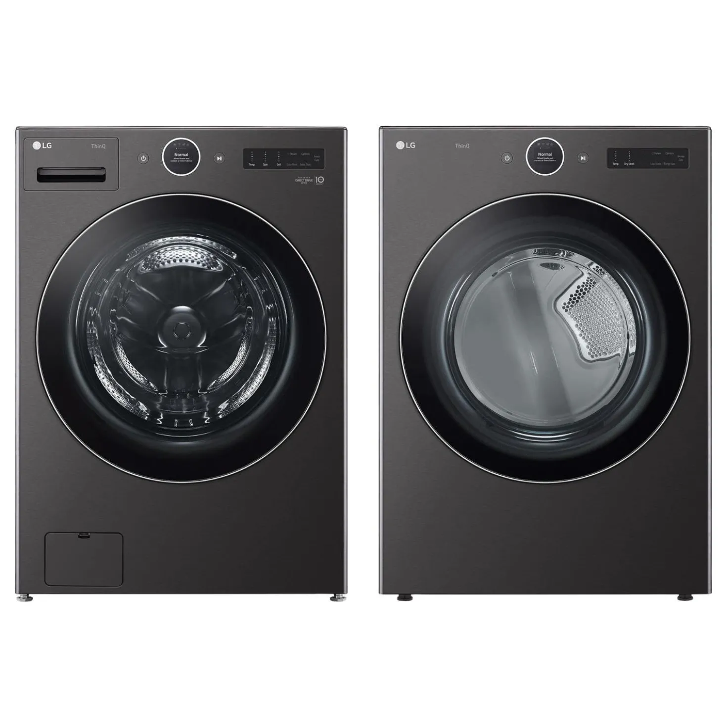 LG Ensemble laveuse sécheuse, Inox noir, Chargement frontal