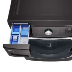 LG Ensemble laveuse sécheuse, Inox noir, Chargement frontal