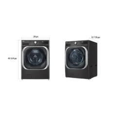 LG Ensemble laveuse sécheuse, Inox noir, Chargement frontal