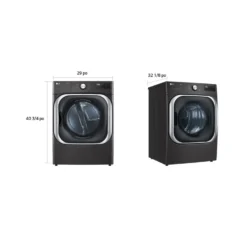 LG Ensemble laveuse sécheuse, Inox noir, Chargement frontal