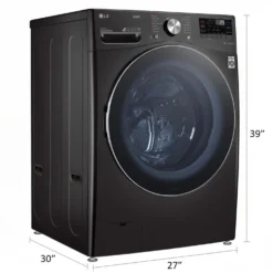 LG Ens laveuse et sécheuse, Inox Noir, Chargement frontal