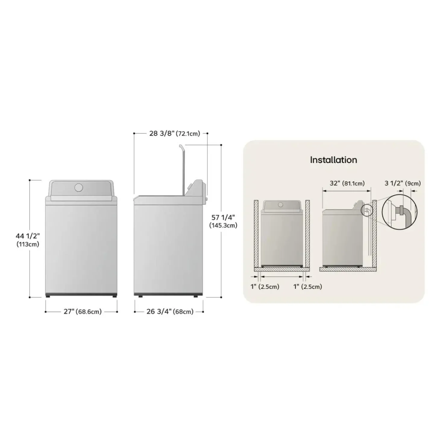 LG Laveuse Chargement par le haut Blanc 27" - WT6105CW