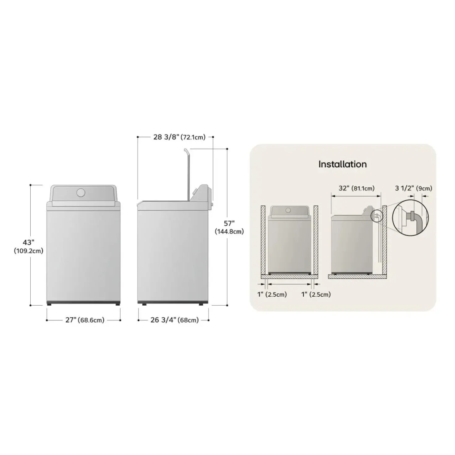 LG Laveuse Chargement par le haut Blanc 27" - WT8405CW