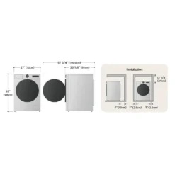LG Laveuse et sécheuse tout-en-un, Inox Noir, 27