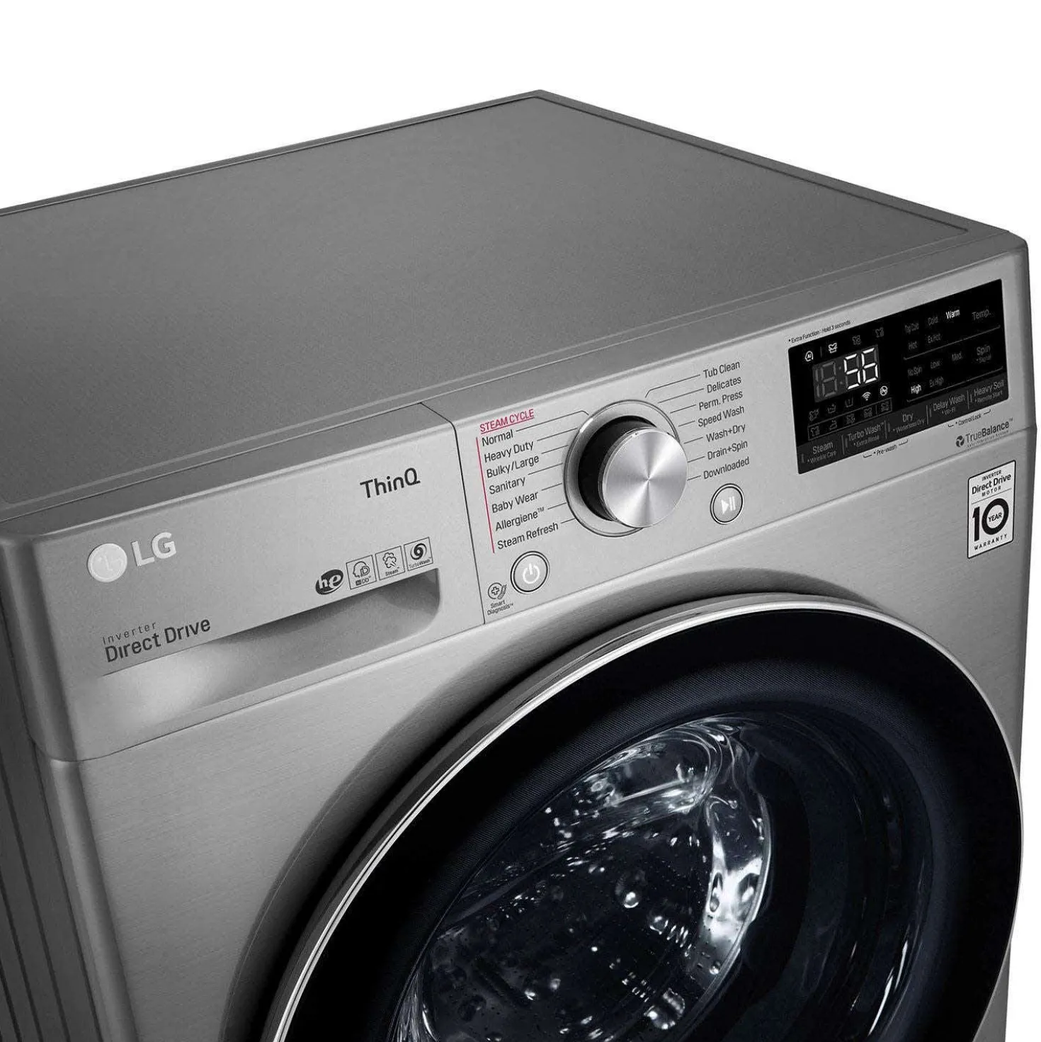 LG laveuse sécheuse 2 en 1, Acier Graphite, 24", Chargement frontal - WM3555HVA