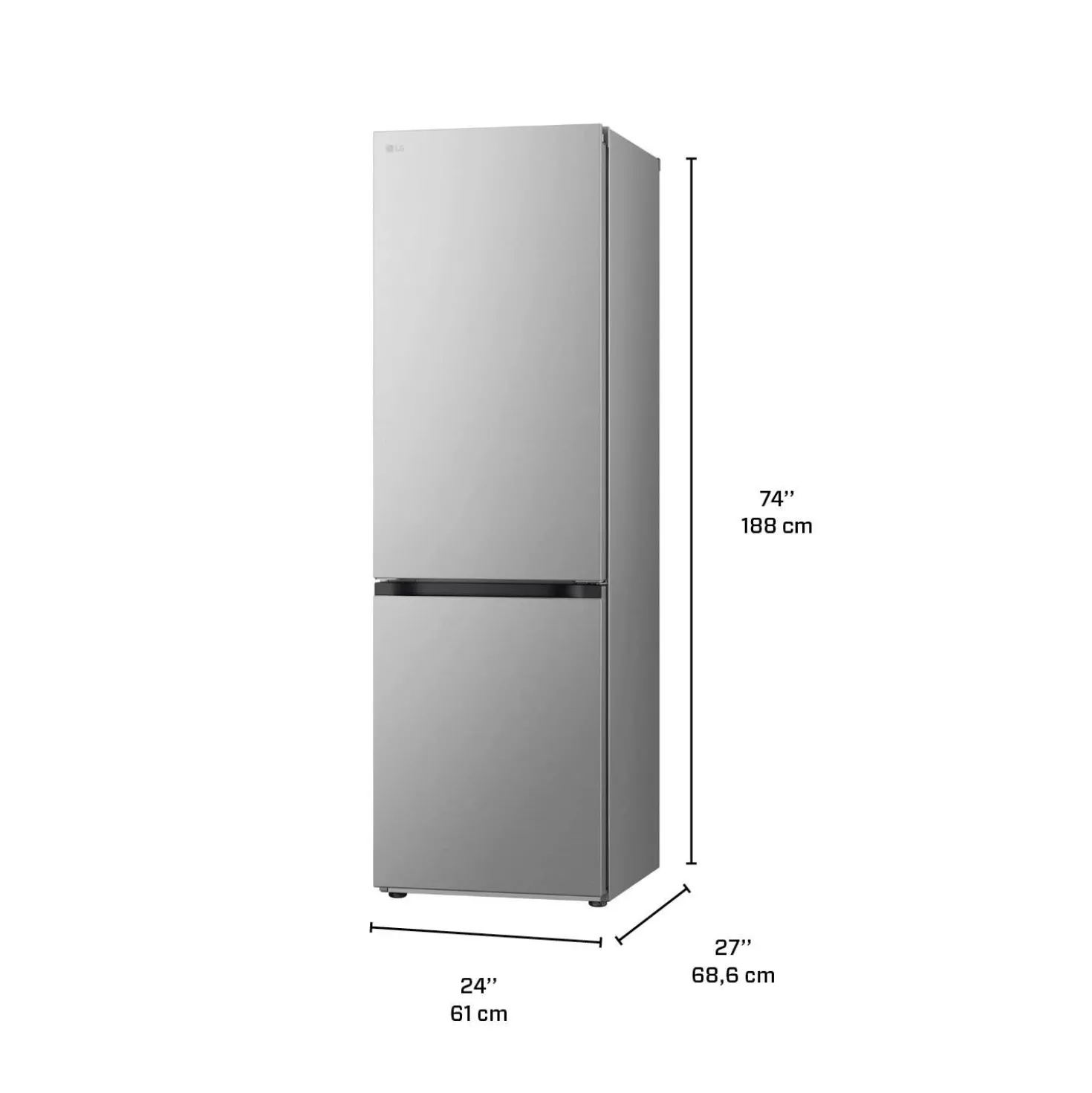 LG Réfrigérateur 12 pi3 24 po Acier inoxydable Congélateur en bas - LB12C2000V