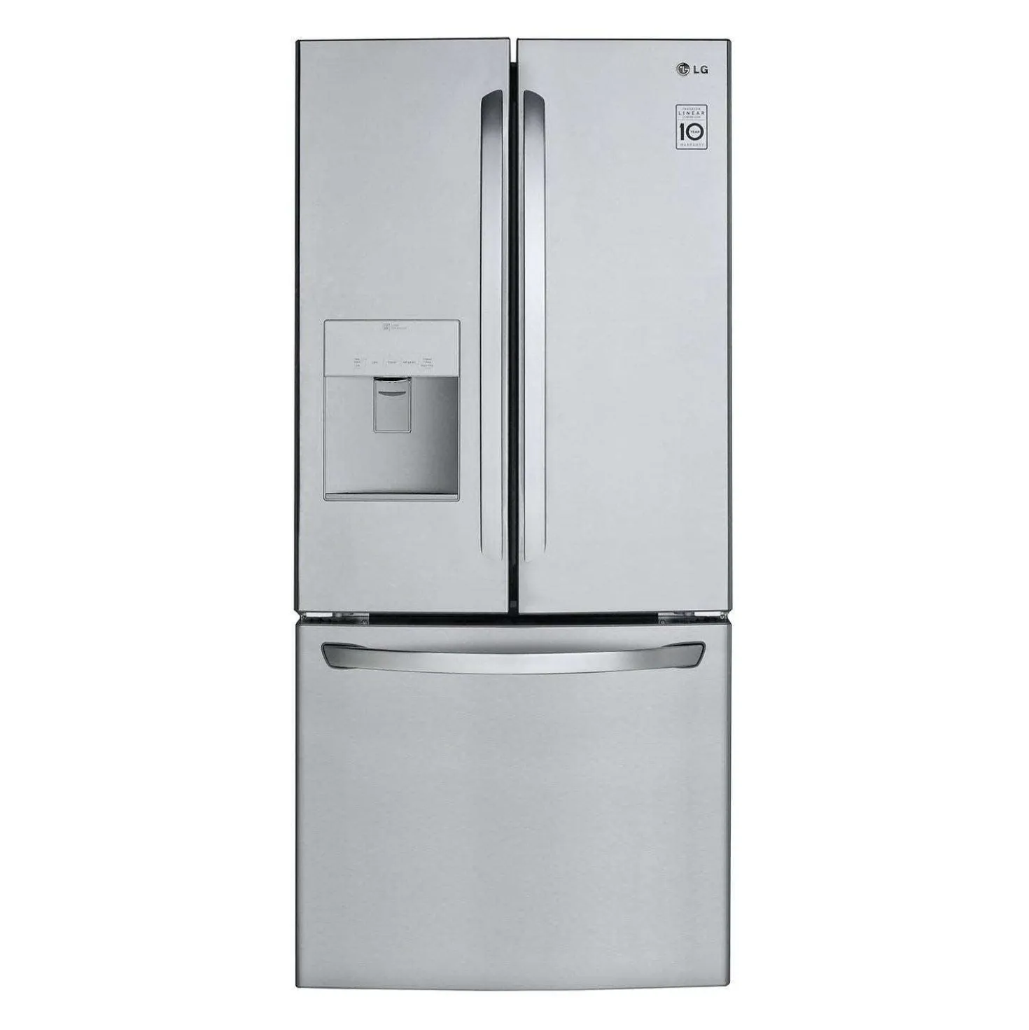 LG Réfrigérateur 21,8 pi3 30 po Acier inoxydable Congélateur en bas, Portes françaises - LRFWS2200S