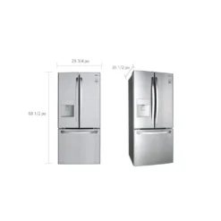 LG Réfrigérateur 21,8 pi3 30 po Acier inoxydable Congélateur en bas, Portes françaises - LRFWS2200S