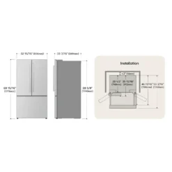 LG Réfrigérateur 25 pi3 33 po Acier inoxydable Portes françaises - LF25H6200S