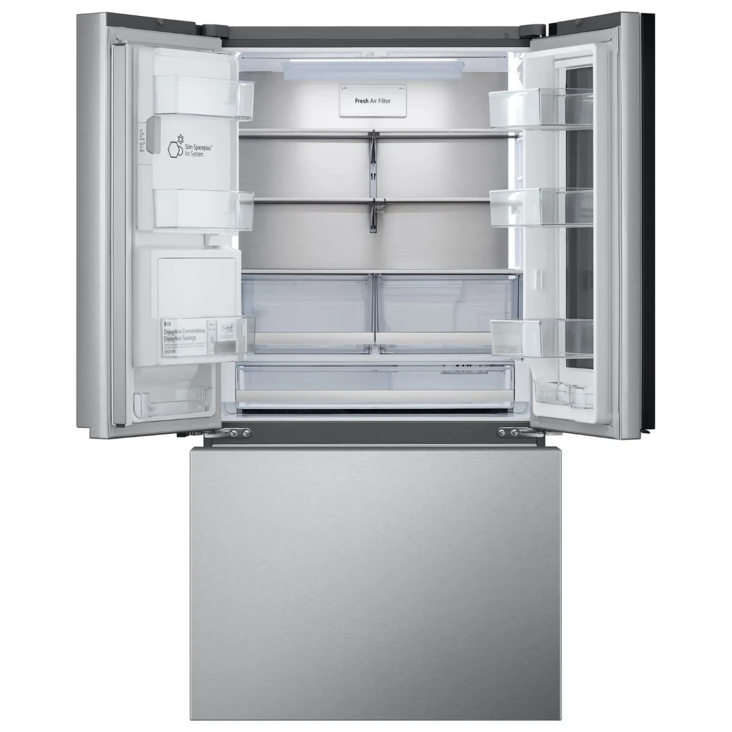 LG Réfrigérateur 26 pi3 36 po Acier inoxydable Congélateur en bas, Portes françaises - LRYKC2606S