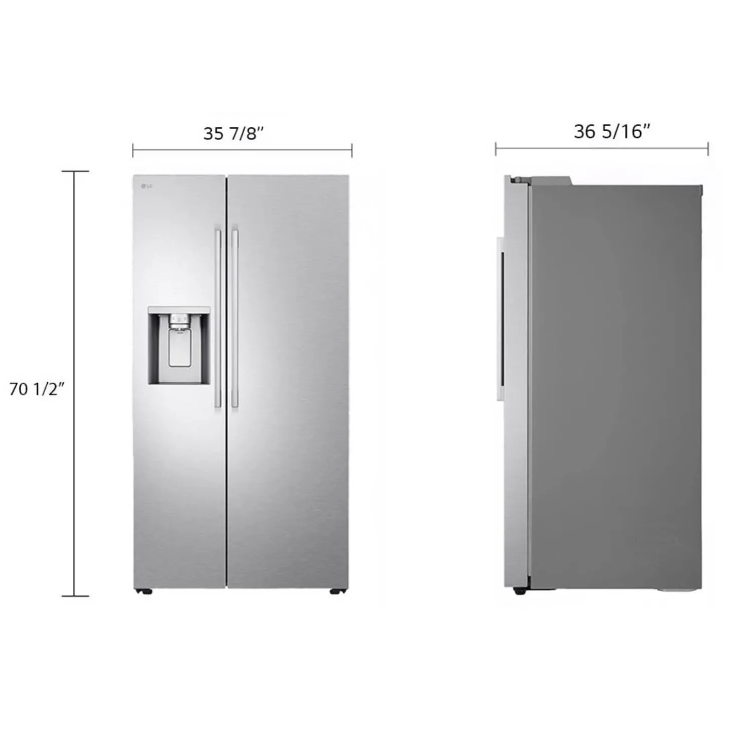 LG Réfrigérateur 27 pi3 36 po Acier inoxydable Côte à côte - LL27T3530S