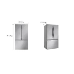 LG Réfrigérateur 27 pi3 36 po Acier inoxydable Congélateur en bas, Portes françaises - LRFLC2706S