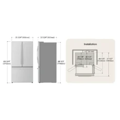 LG Réfrigérateur 28 pi3 36 po Acier inoxydable Congélateur en bas, Portes françaises - LRFS28XBS