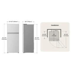 LG Réfrigérateur 11,9 pi3 24 po Argent platine Congélateur en haut - LT11C2000V