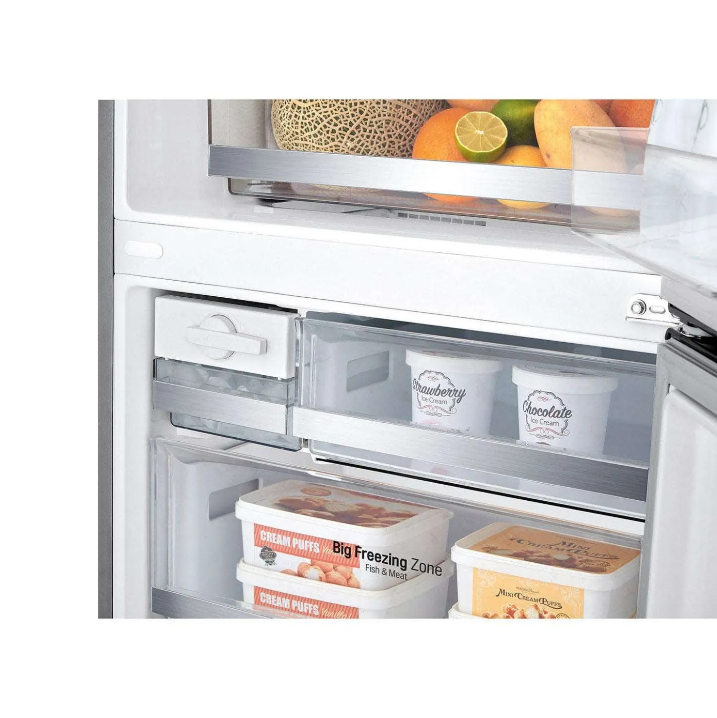 LG Réfrigérateur 15 pi3 28 po Argent platine Congélateur en bas - LBNC15251V