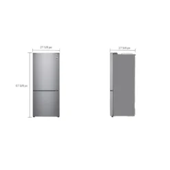 LG Réfrigérateur 15 pi3 28 po Argent platine Congélateur en bas - LBNC15251V