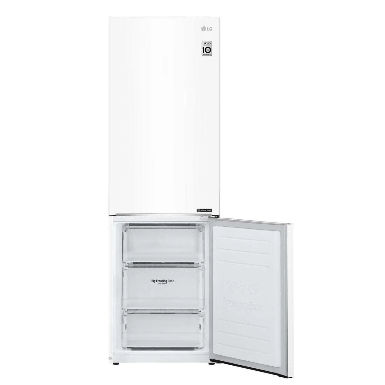 LG Réfrigérateur 12 pi3 24 po Blanc Congélateur en bas - LBNC12231W