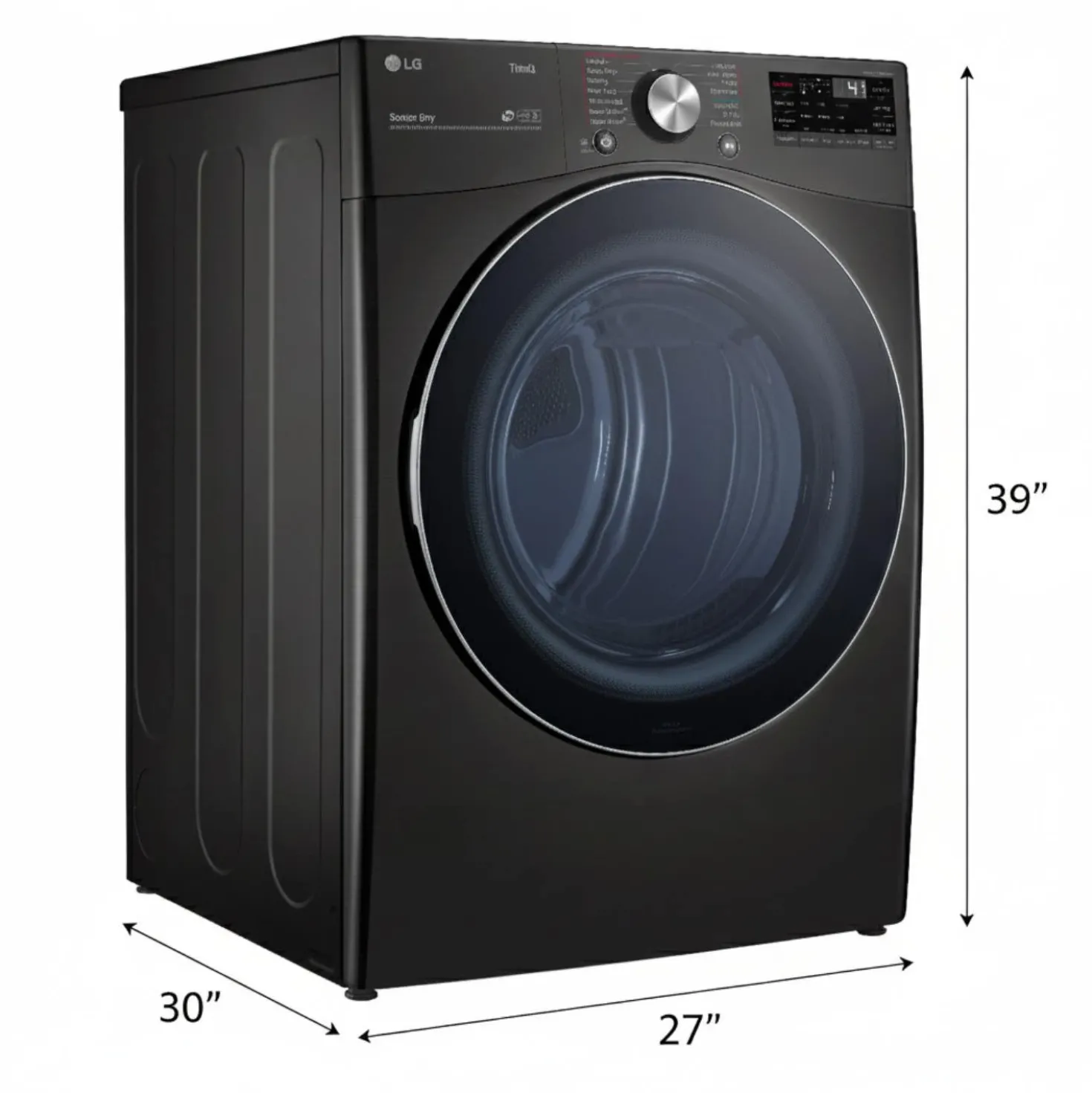 LG Sécheuse Chargement frontal Acier inoxydable noir 27" - DLEX4200B