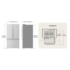 LG STUDIO Réfrigérateur 26,5 pi3 36 po Acier inoxydable Portes françaises - SRFB27S3