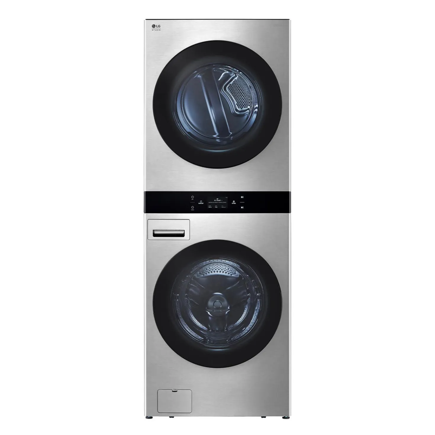 LG STUDIO Tour de lavage, Acier inoxydable, 27", Chargement frontal - SWWE50N3