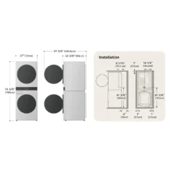 LG STUDIO Tour de lavage, Acier inoxydable, 27