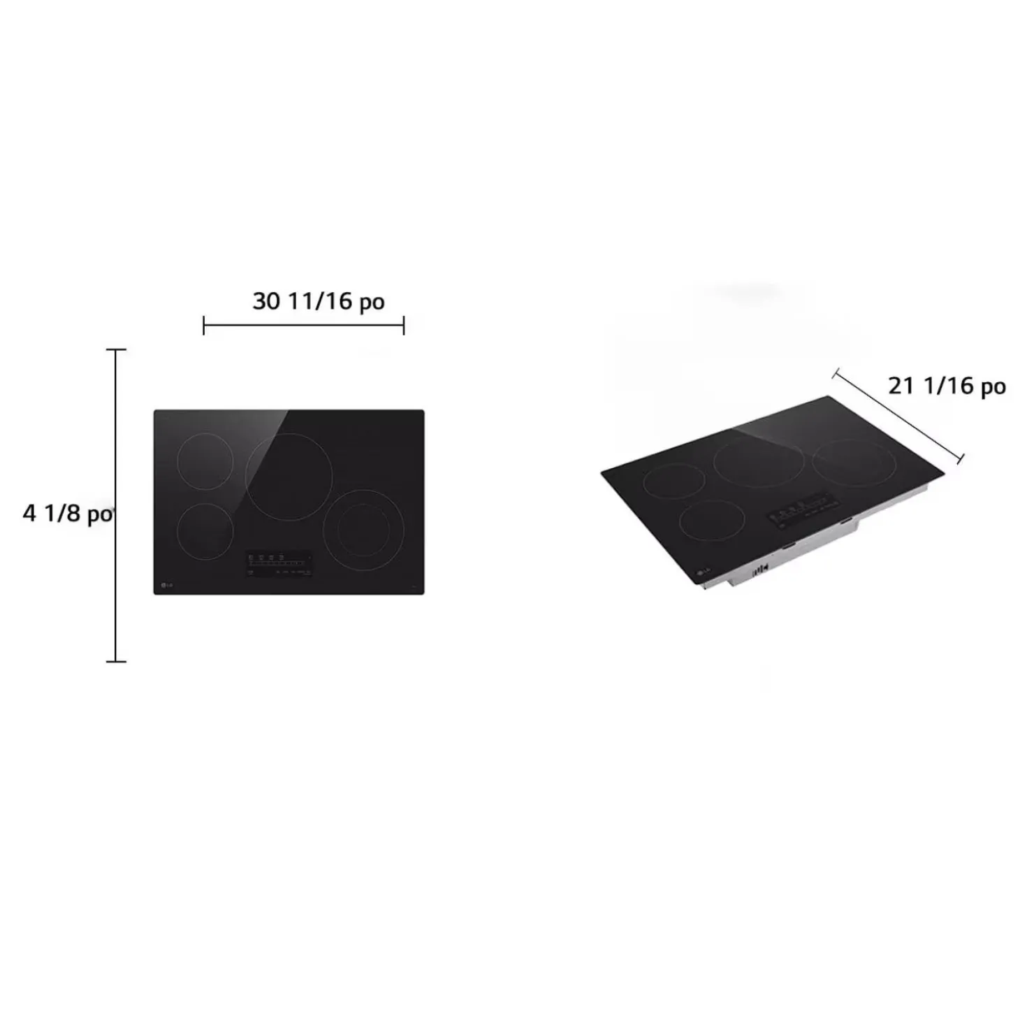 LG Table de cuisson Vitrocéramique Noir 31" Noir - CBEW3013BE