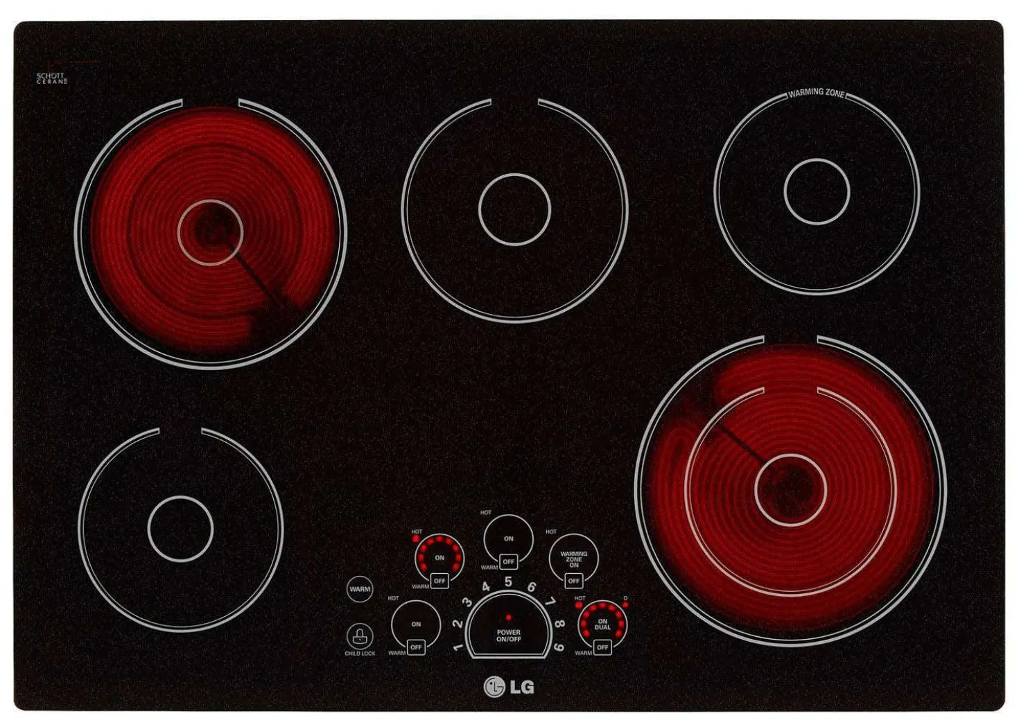 LG Table de cuisson Vitrocéramique Noir 30" Électrique Noir - LCE3010SB