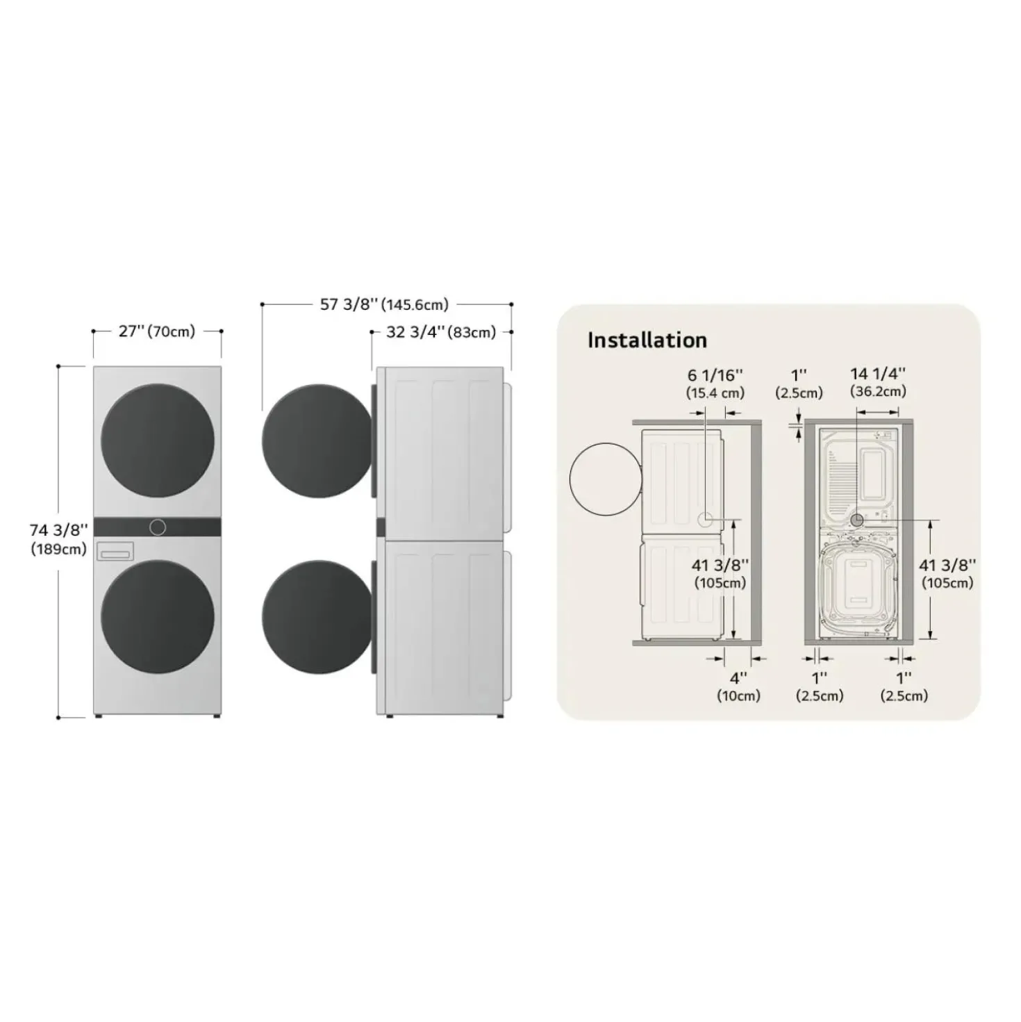 LG Tour de lavage, Acier noir, 27", Chargement frontal - WKEX300HBA