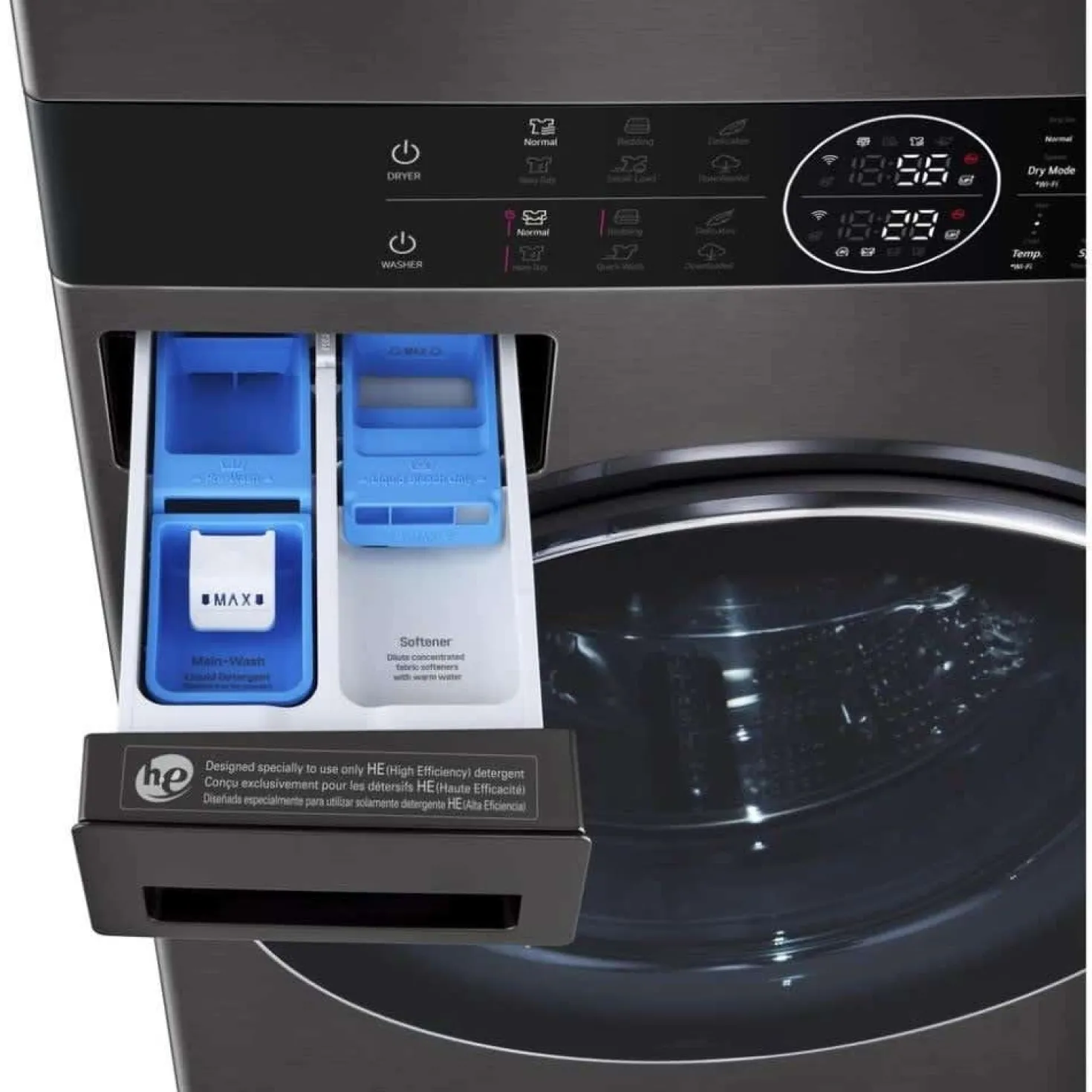 LG Tour de lavage, Acier noir, 27", Chargement frontal - WKHC252HBA