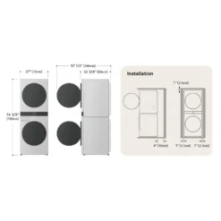 LG Tour de lavage, Acier noir, 27