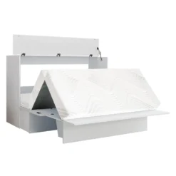 Lit cabinet queen avec matelas 6,5 po - blanc