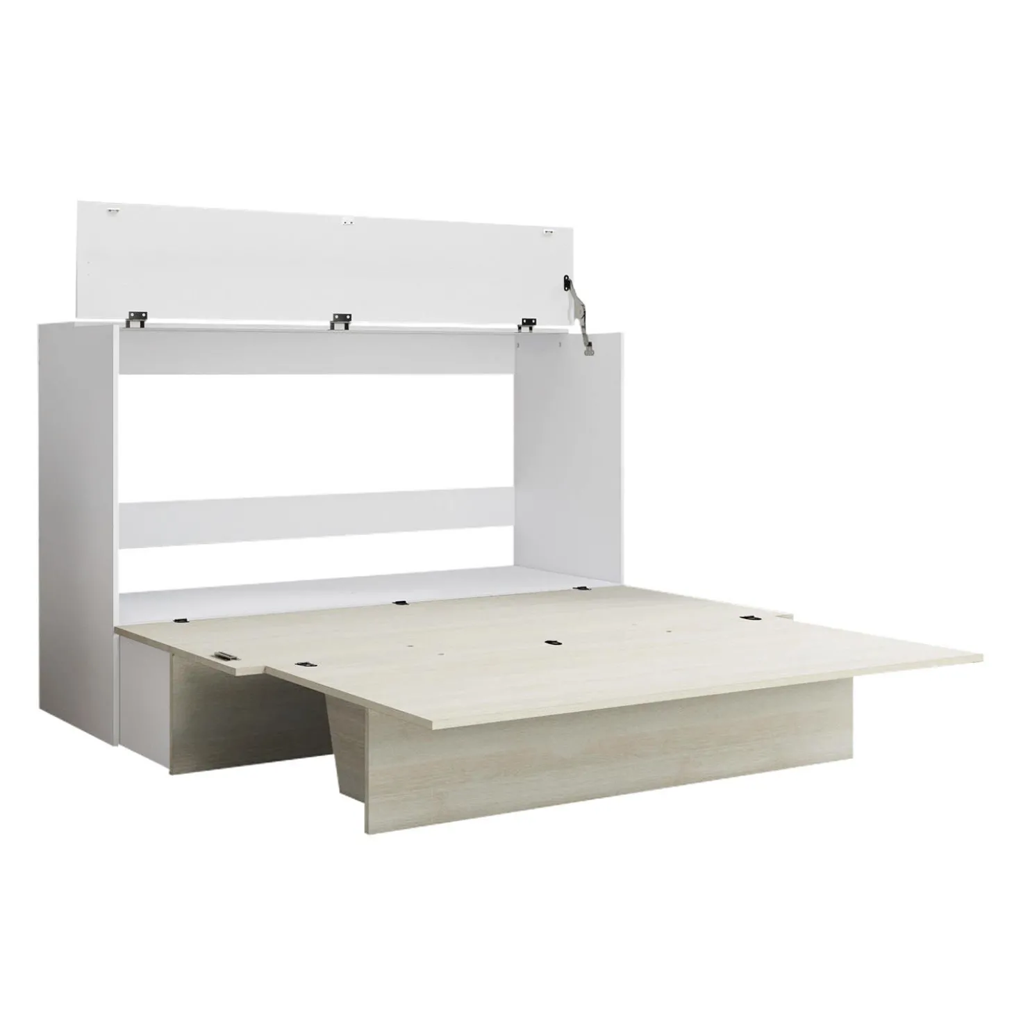 Lit cabinet queen avec matelas 6,5 po - gris