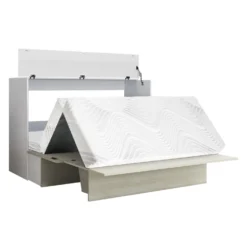 Lit cabinet queen avec matelas 6,5 po - gris