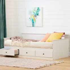 Lit de jour simple avec rangement 3 tiroirs (39