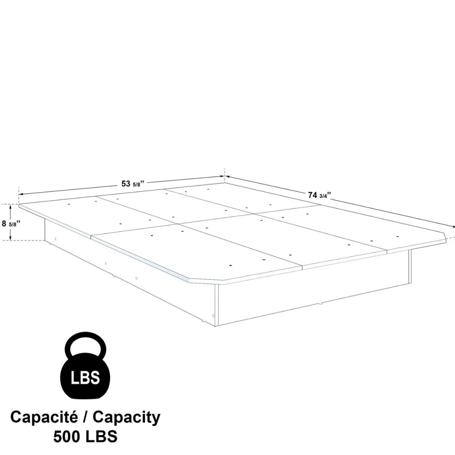 Lit double plateforme (54'')
