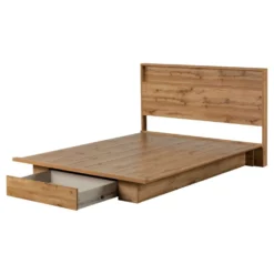Lit double/queen avec rangement 1 tiroir et tête de lit (54"/60") - South Shore