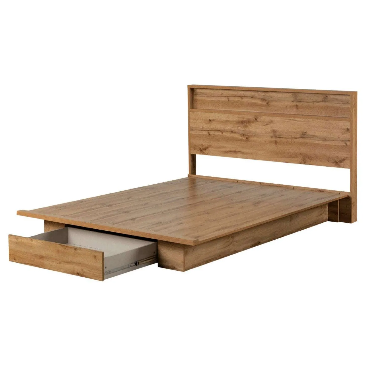 Lit double/queen avec rangement 1 tiroir et tête de lit (54"/60") - South Shore