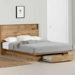 Lit double/queen avec rangement 1 tiroir et tête de lit (54"/60") - South Shore