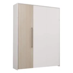 Lit escamotable queen - blanc et gris