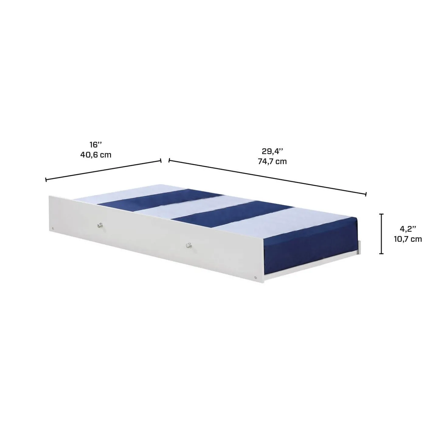 Lit gigogne blanc - 39"