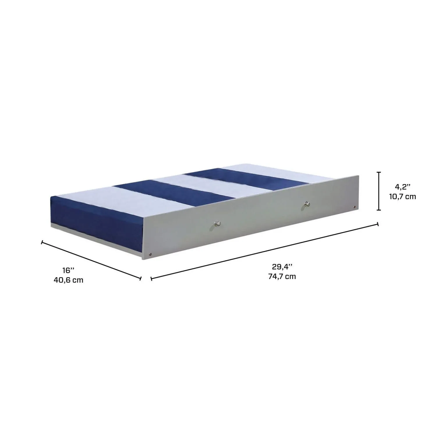 Lit gigogne gris - 39"