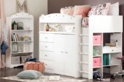 Lit mezzanine simple avec bureau 39'' - South Shore