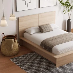 Lit plateforme double avec tête de lit (54") - Nexera