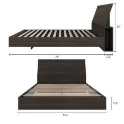 Lit plateforme double et tête de lit (54